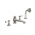 Lefroy Brooks Ensemble de baignoire avec inverseur et douche à main extractible avec leviers blancs WL 1250 | Edilceram Design