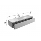 Falper ViaVeneto #DEC meuble 1 tiroir et plan de toilette en verre poli intégré 160 cm | Edilceramdesign