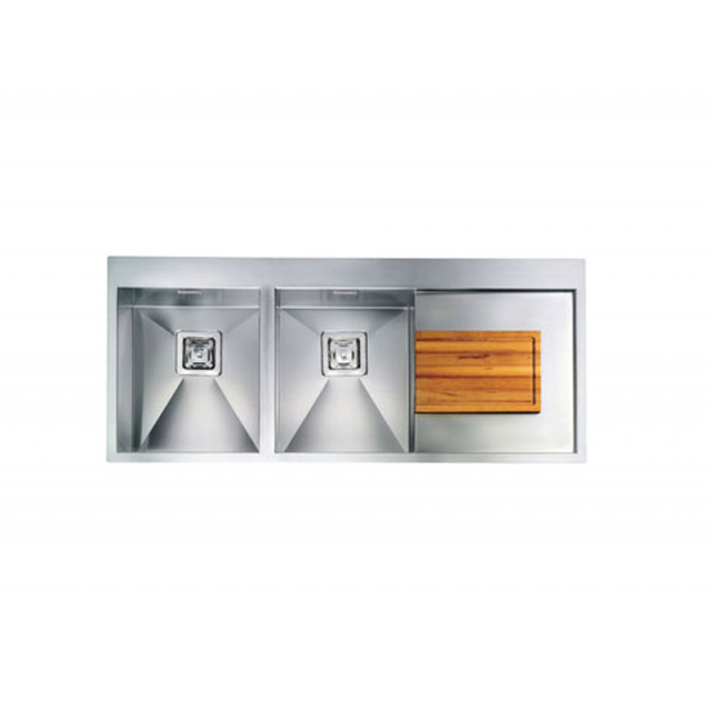 CM Clark évier de cuisine 116x50cm en acier avec deux cuves 012887 | Edilceramdesign