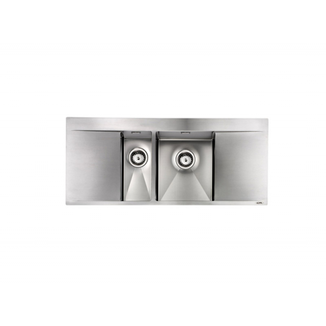 CM Prestige évier de cuisine 116x50cm évier en acier avec deux cuves 012707 | Edilceramdesign