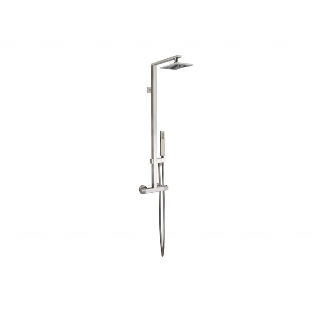 Gessi Rettangolo 23447 mitigeur thermostatique de douche mural avec douche de tête et douchette à main | Edilceram Design