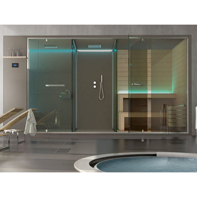 Cabine de douche Hafro Système de bien-être Ethos avec espace douche sauna et douche intégrée SSAET5E1SH | Edilceramdesign