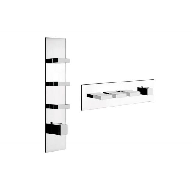 Gessi Rettangolo Wellness 43026 Mitigeur thermostatique de douche mural | Edilceram Design