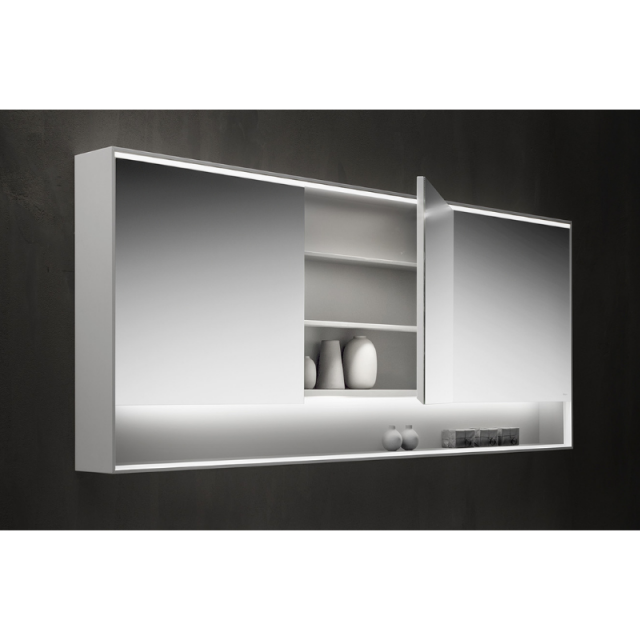 Falper Miroir de rangement Shape Evo ZLS 80 avec compartiment ouvert | Edilceram Design
