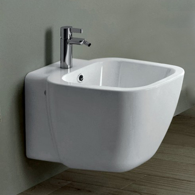 Bidet mural sans rebord avec fixation Rak One EL08AWHA | Edilceram Design